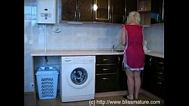 Russian mom son with kitchen porn