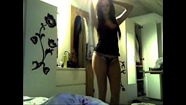 Brunette rapunzel strip teases on webcam