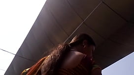 Aunty sleeping saree up showing pussy