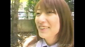 Japanese schoolgirl blowjob in the park