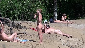 Nude shaved mature nudists