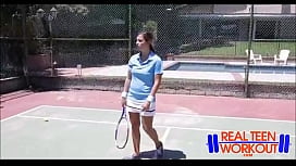 Blonde teen tennis blowjob
