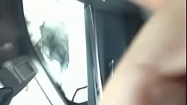 Flashing cock car matures takes picture