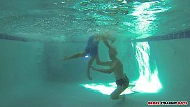 Mature gay blowjob under water