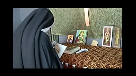 Busty nun habdjob while sleeping