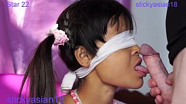 Raw asian anal ends with a sticky