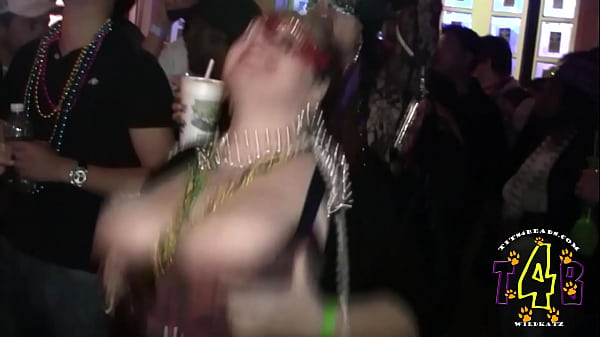 Mardi gras flashing big tits scene