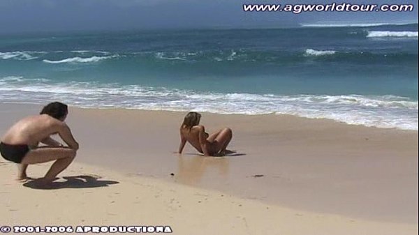 Pissing panties on the beach scene