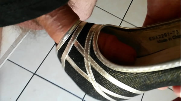 Cum in wifes grey high heel shoe scene