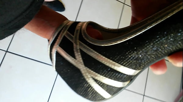 Cum in wifes grey high heel shoe scene