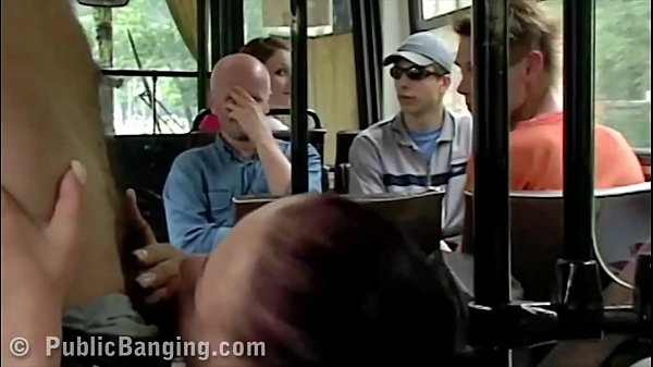 Horny girl gives blowjob to bus passenger scene