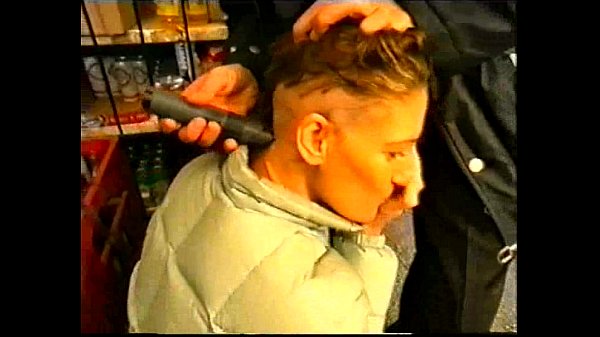 Lesbian women hair cutting head shaving scene