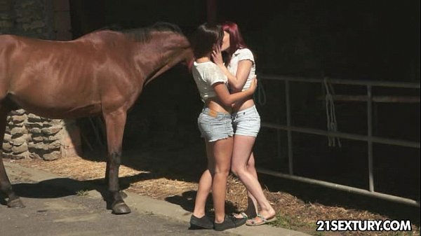 Lesbian kissing farm scene