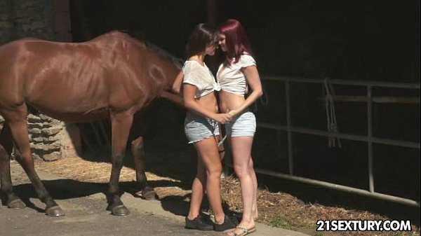 Lesbian kissing farm scene