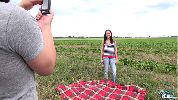 Big tits teen outdoor scene